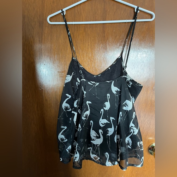 Billabong Black Tank Top with Swans Size M - Picture 2 of 3